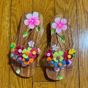 Floral Kids Sandals with Colorful Accents